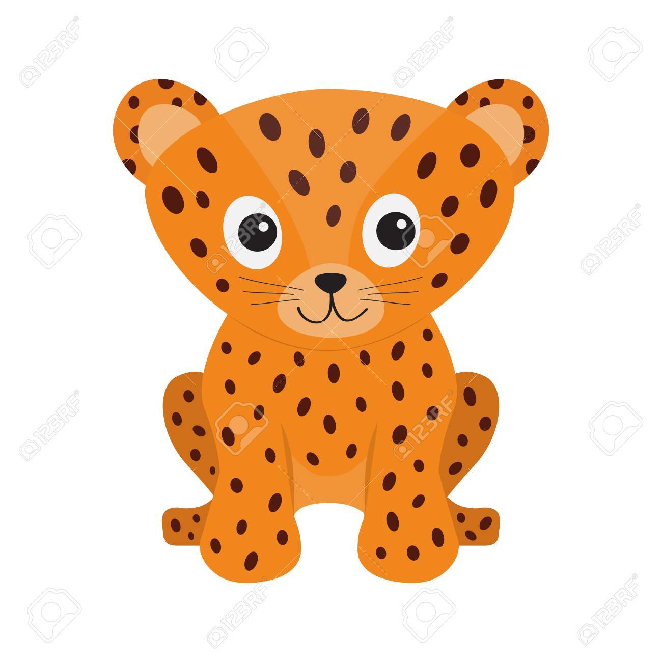 1300x1300 Jaguar Leopard Sitting. Wild Cat Smiling Face. Orange Panther