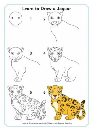 320x452 Learn To Draw A Jaguar Dibujo Doodles, Simple