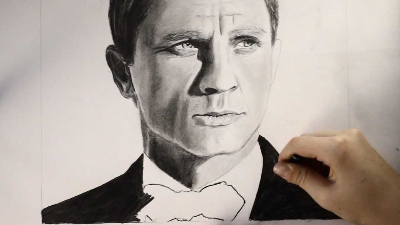 1280x720 Daniel Craig As James Bond Speed Drawing