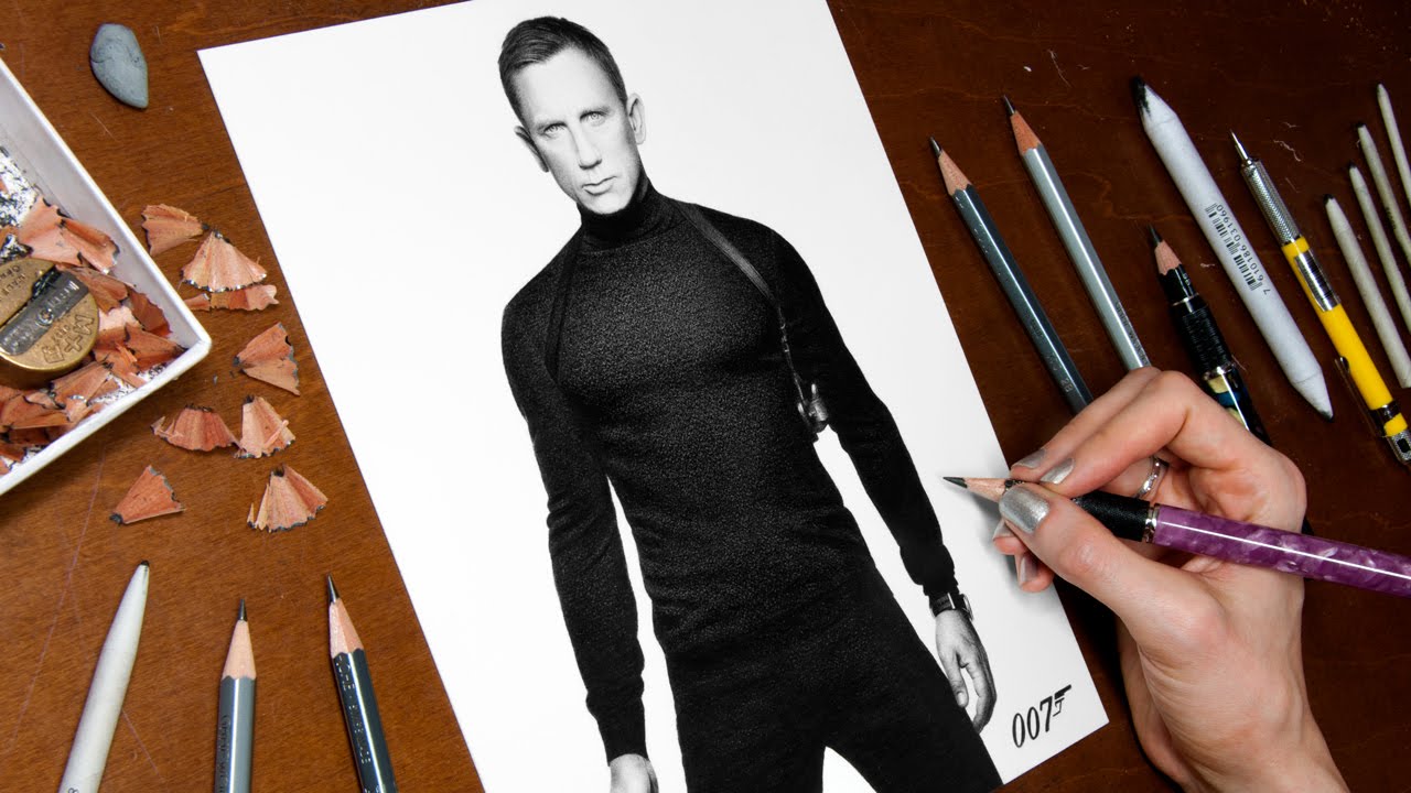 1280x720 Drawing James Bond (Daniel Craig)