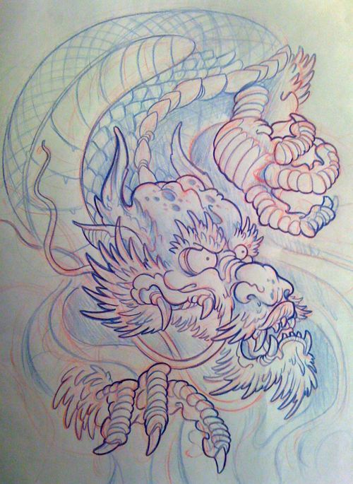 500x685 Client Request Tattoo Design Medium Blue Pencil Pencil