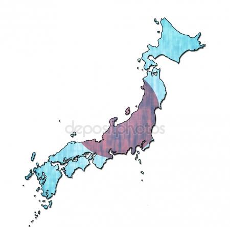 450x445 Japan Map On Japan Flag Drawing ,grunge And Retro Flag Series