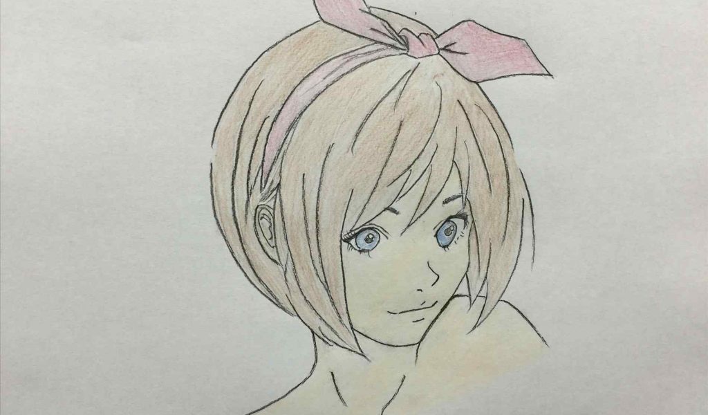 1024x600 Pencil Pic Of Cute Girlsketch Colour Color Drawn Sketch And Drawn