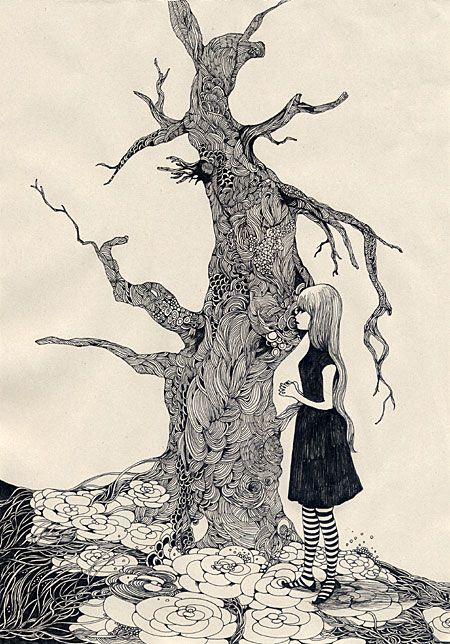 450x644 Pen And Indian Ink Drawings By Japanese Artist, Midori Yamada