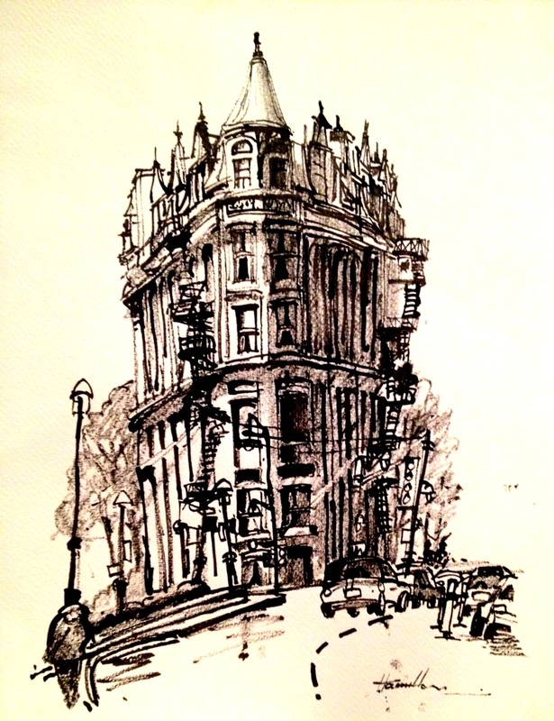 615x800 Found Twig And Japanese Ink Drawing Of The Flatiron Building