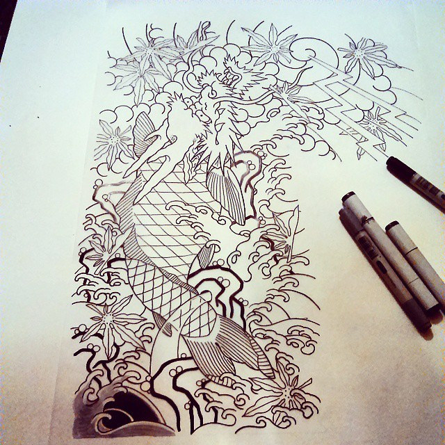 640x640 Dragon Koi In Progress