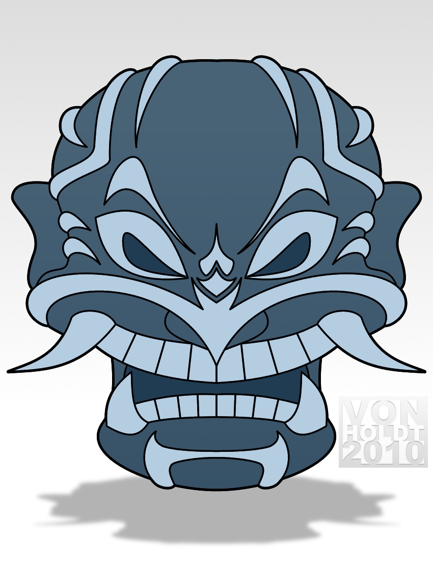 850x1100 Japanese Demon Mask Doodle A Day