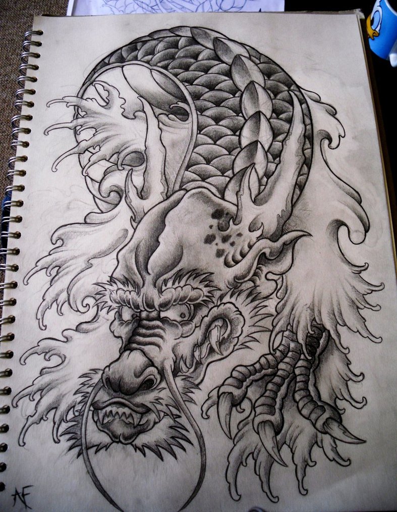 787x1014 Femen Body Japanese Dragon Head Tattoo Design Idea For Men And Women