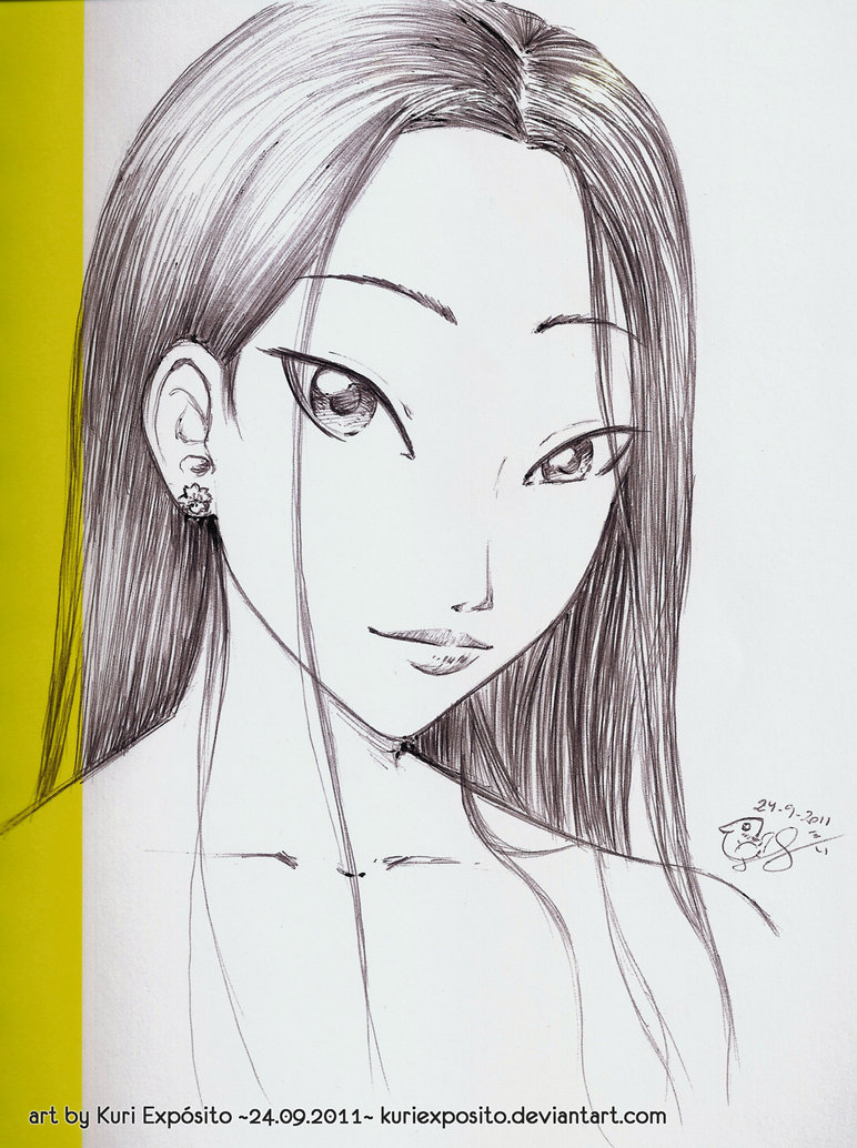 772x1034 Japanese Girl Sketch By Kuriexposito