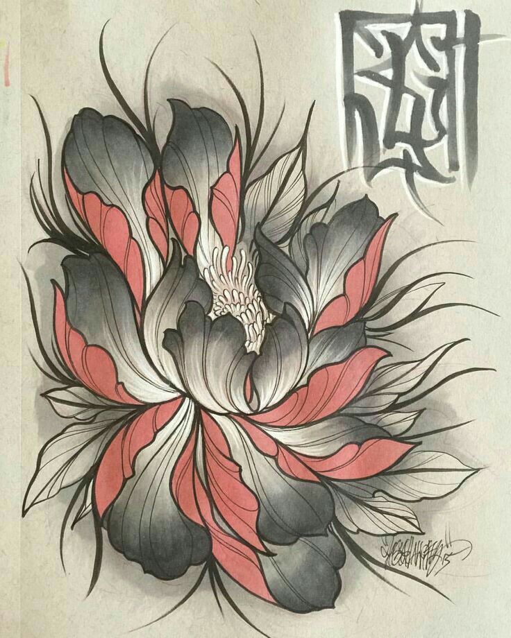 Japanese Flower Drawing at GetDrawings | Free download