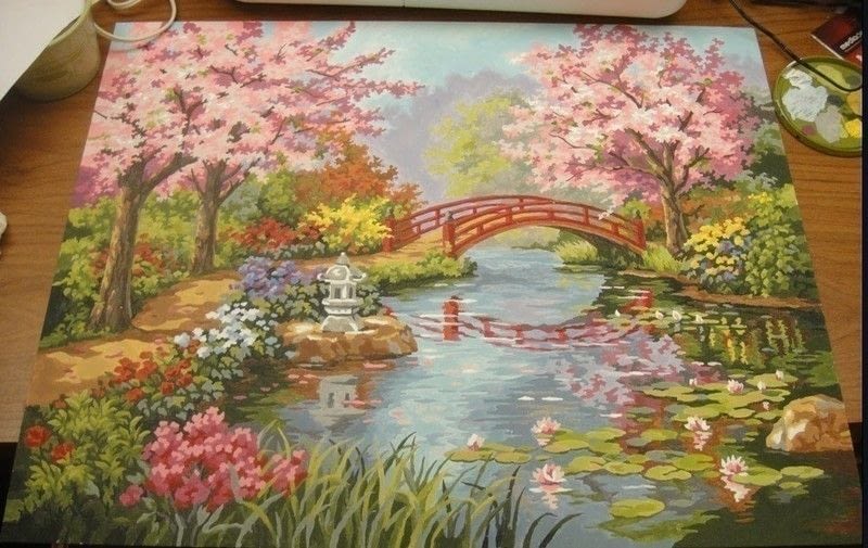 800x505 Japanese Garden Paint By Numbers A Drawing Or Painting Art