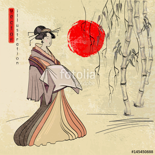 500x500 Geisha, Ancient Japan, Classical Japanese Woman Ancient Style