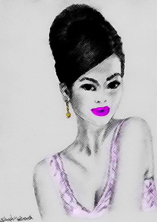 516x729 Japanese Girl Drawing By Shahrzad Ranji Japanese Girl