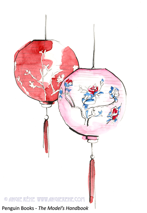 500x722 Chinese Lanterns Drawing