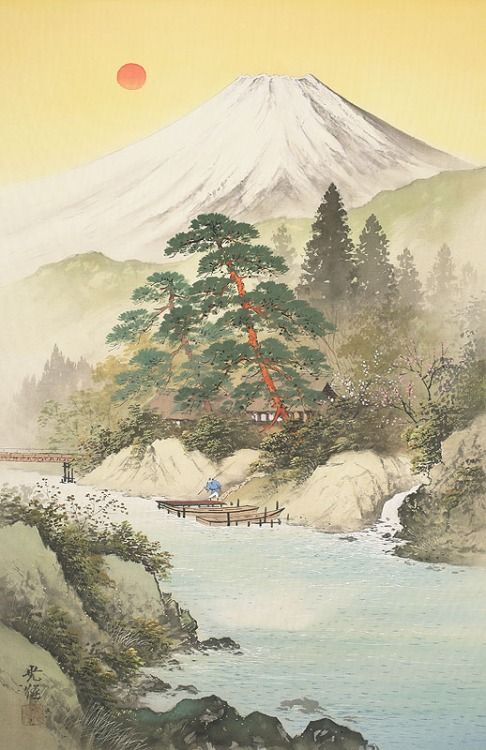 Japanese Mountain Drawing at GetDrawings | Free download