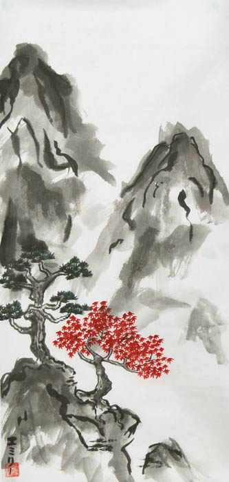 333x700 Sumi E Mountain By Lunael East Asian Painting, Sumi E Amp Similar