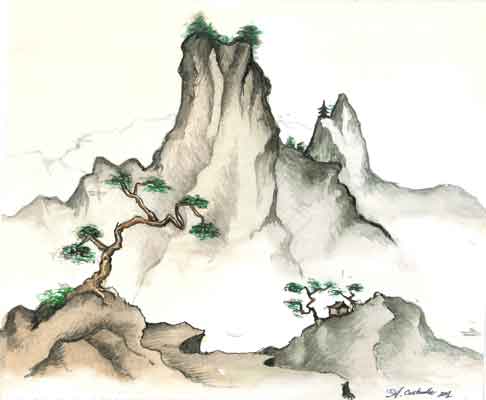 486x400 Japanese Landscape Drawing Content