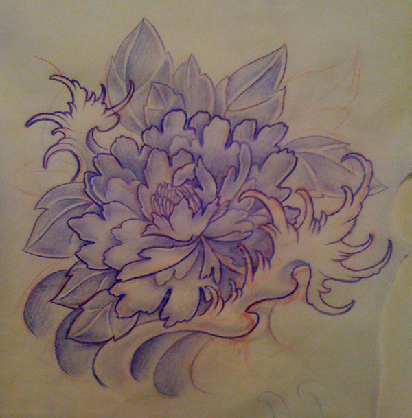 600x609 Peony In Stream By Michaelbrito