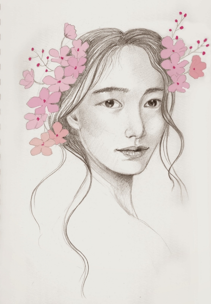 710x1024 Japanese Pencil Drawings Rebecca39s Realm Japanese Cherry Blossoms