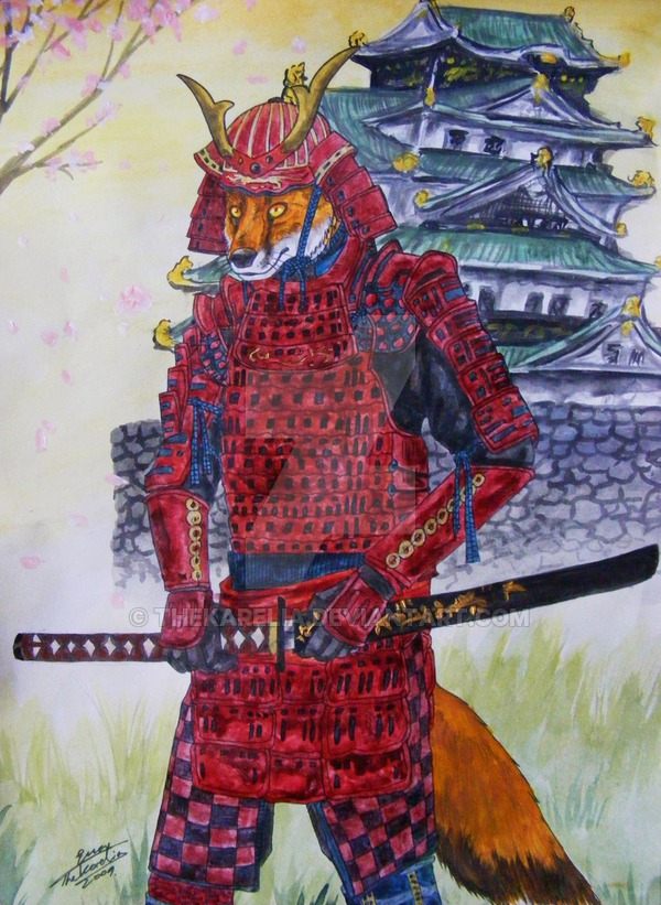 600x821 Samurai Fox By Thekarelia
