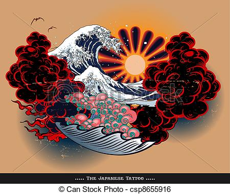 450x379 Japanese Tattoo Landscape. Tattoo Style Japanese Landscape Clip