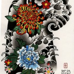 250x250 Japanese Tattoo Drawing, Pencil, Sketch, Colorful, Realistic Art