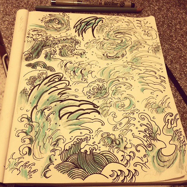 640x640 Teaching Myself How To Draw Japanese Water. More