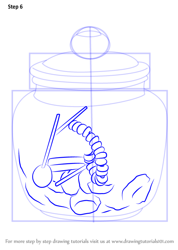 602x848 Step By Step How To Draw A Candy Jar