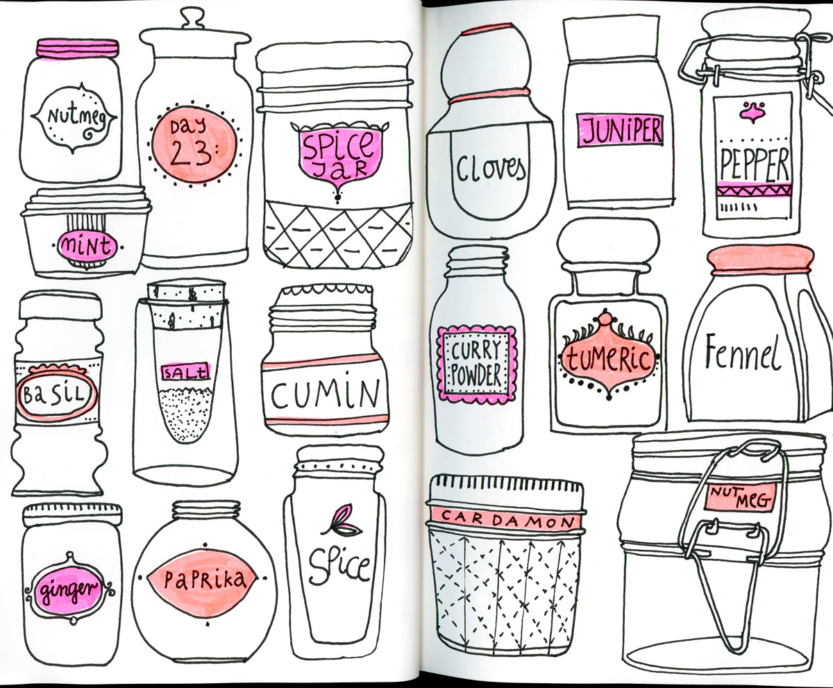 1200x991 Spice Jar Lisa Congdon Drawing Challenge, Drawings
