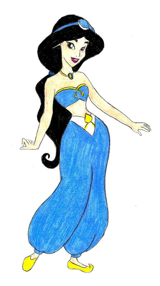 550x984 How To Draw Disney Princess Jasmine From Aladdin 8 Steps (With