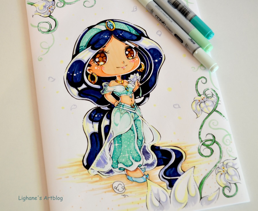 900x735 Chibi Princess Jasmine By Lighane