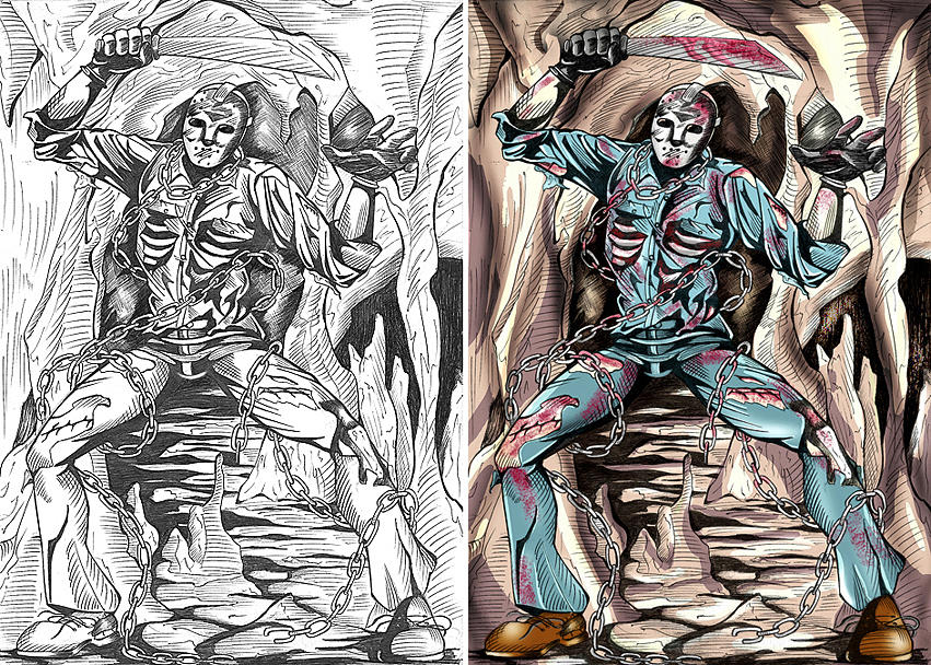 851x608 Drawing Of Jason Voorhees Drawing By Prashant Kmr