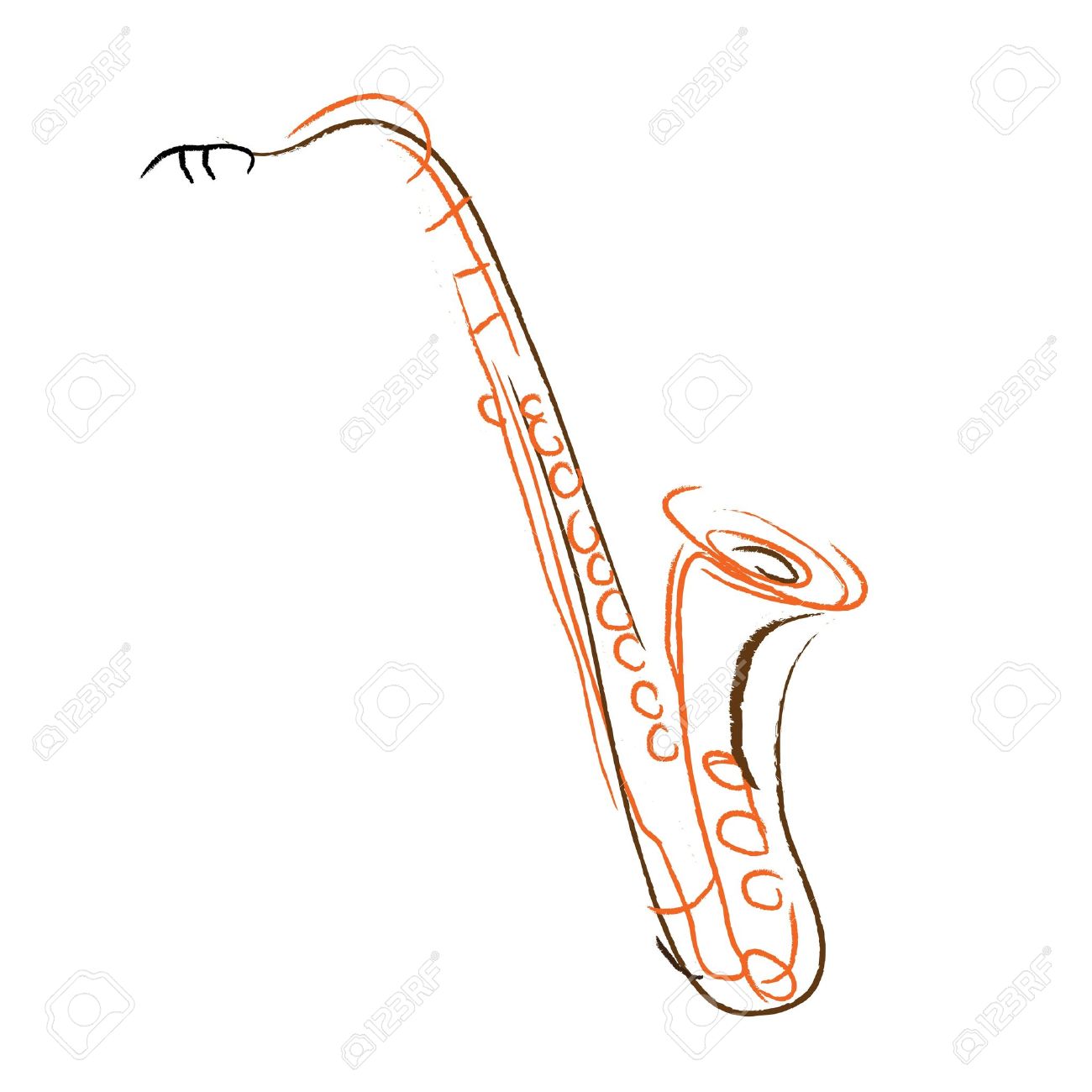 1300x1300 Graphic Drawing Of Saxophone Stock Photo, Picture And Royalty Free