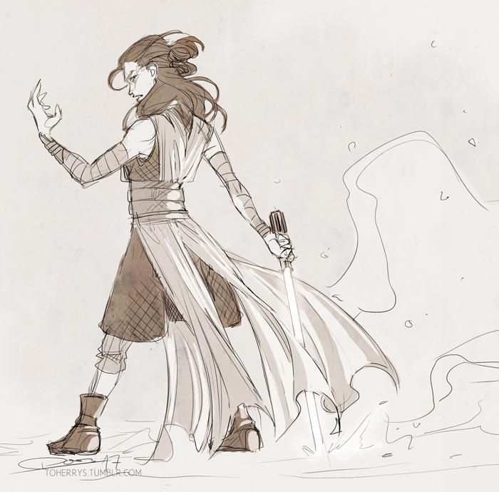 700x690 Promise You'Ll Remember Me Toherrys The Last Jedi Rey Sketch