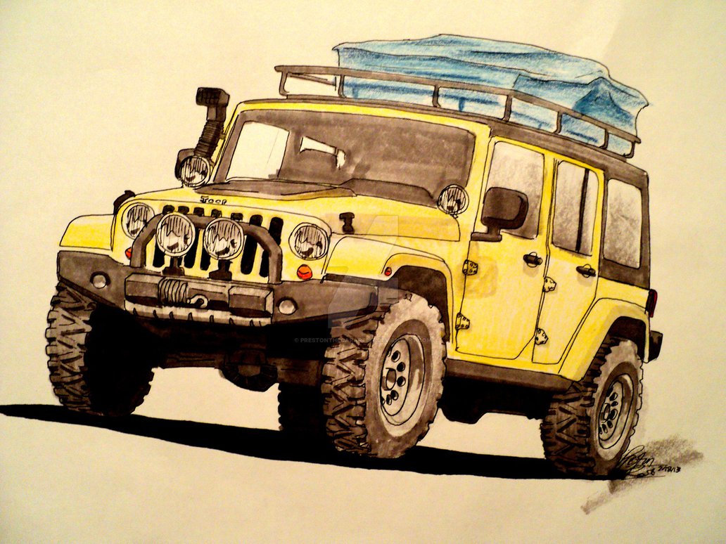 1032x774 Jeep Long Wheelbase Drawing By Prestonthecarartist
