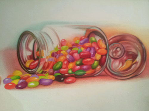 500x375 Colored Pencil Demonstration, How To Draw Jelly Beans, Burnishing