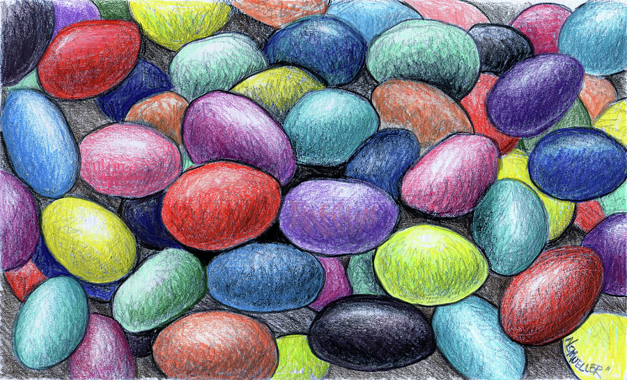 900x545 Colorful Beans Drawing By Nancy Mueller
