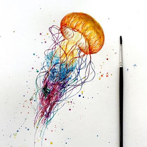 480x480 Jellyfish By @ninarting Follow @artsogram For More Cool Art