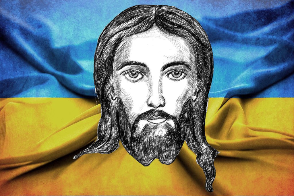 1024x683 Jesus Drawing Ukrainian Flag By Zakharii