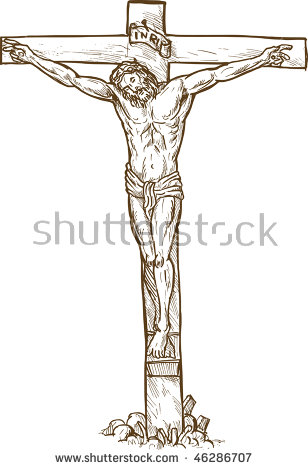 308x470 Pictures Jesus Christ On The Cross Sketch,
