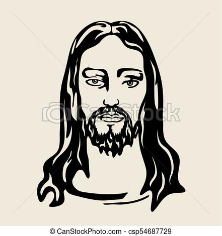441x470 Jesus Face Icon, Art Vector Design Vector Illustration