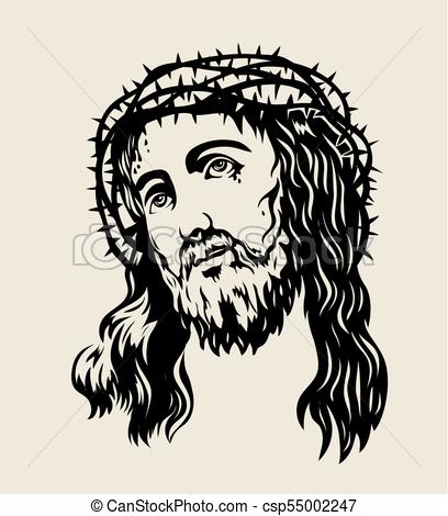 408x470 Jesus Face Sketch, Art Vector Design Eps Vector