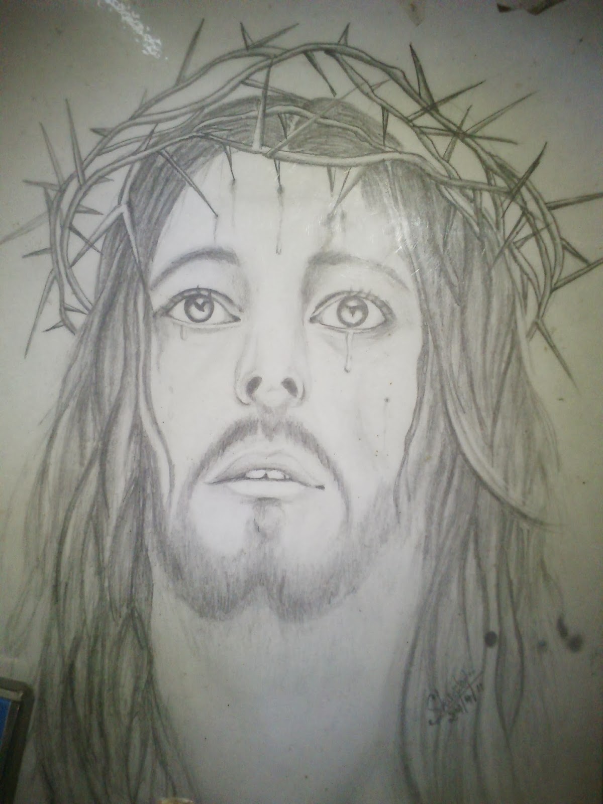 Jesus Face Pencil Drawing at GetDrawings | Free download