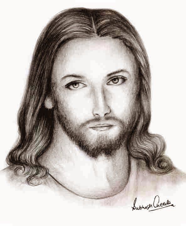 Jesus Face Pencil Drawing at GetDrawings | Free download