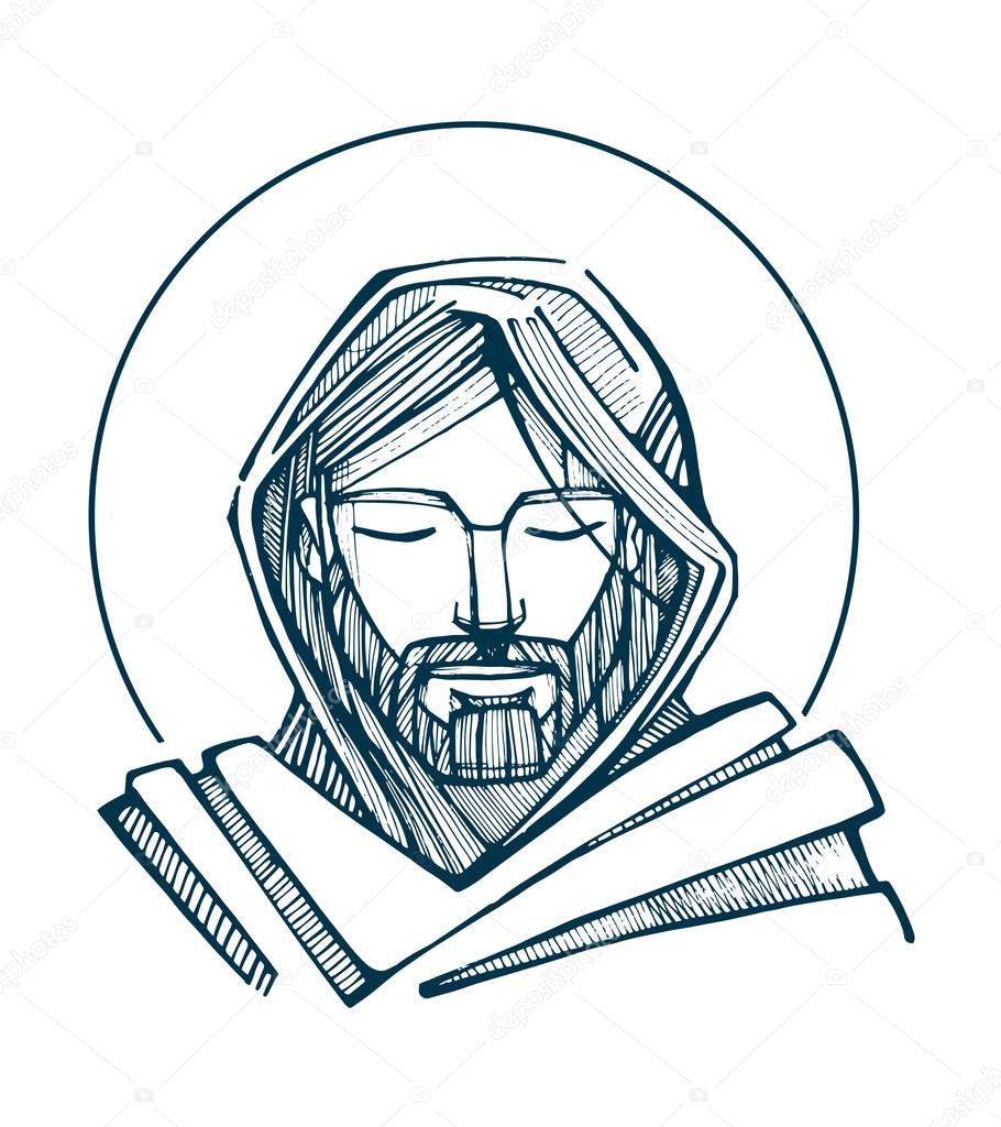 910x1024 Jesus Face Hand Drawn Vector Illustration Or Drawing Of Jesus Face