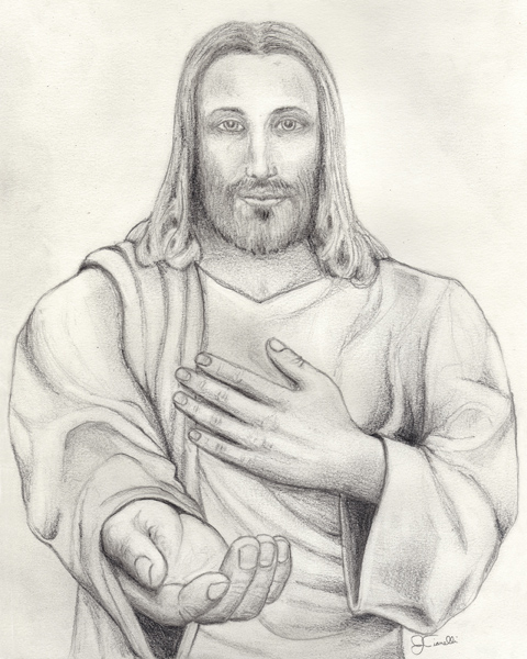 480x600 Pencil Drawing Of Jesus Offering His Hand Spiritual Art Amp Wellness