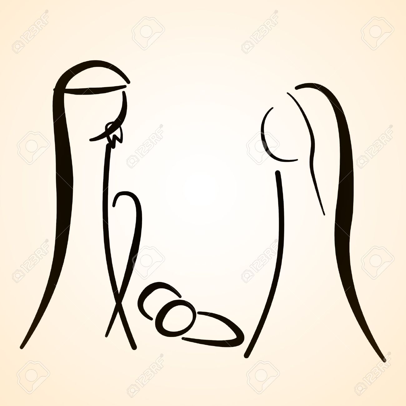 1300x1300 Illustration Representing The Nativity Scene, With Saint Joseph