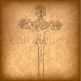 320x319 Jesus Christ Cross Drawing Stock Vector Colourbox