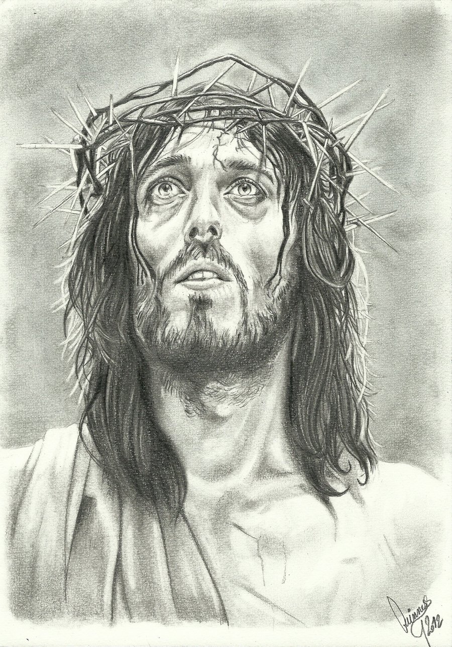 900x1287 Jesus Christ Portrait Drawing