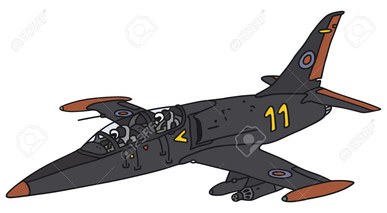 1300x715 Hand Drawing Of A Black Jet Aircraft
